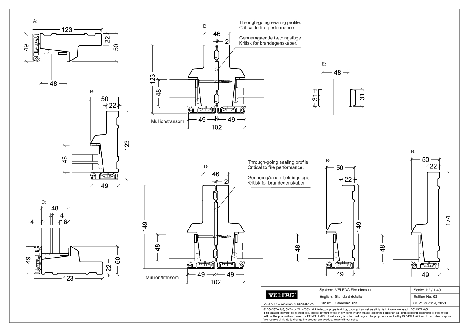 Frames, mullions and transoms - VELFAC Fire element